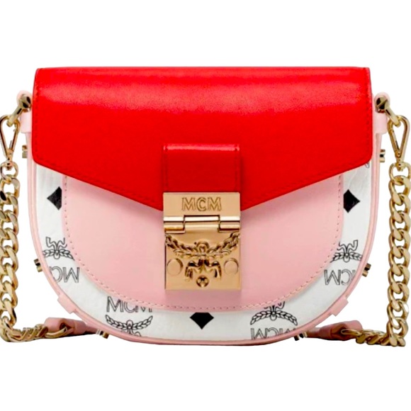 MCM Handbags - MCM Patricia Mini Firefly Red Visetos Leather Crossbody/ Belt Handbag NWT